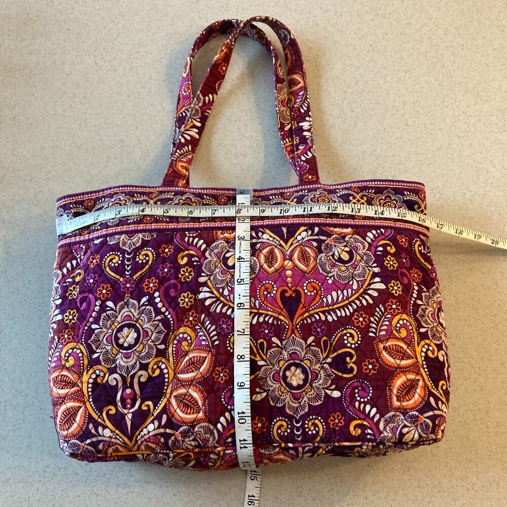 Vera Bradley Tote Shoulder Bag Purple Safari Sunset - Picture 3 of 14